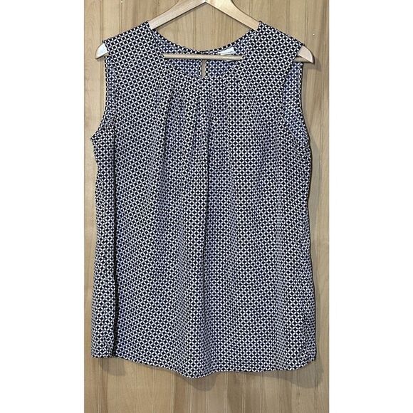 Merona Women's XXL Polyester Sleeveless Top Blue Pink Geometric Print - Picture 1 of 4